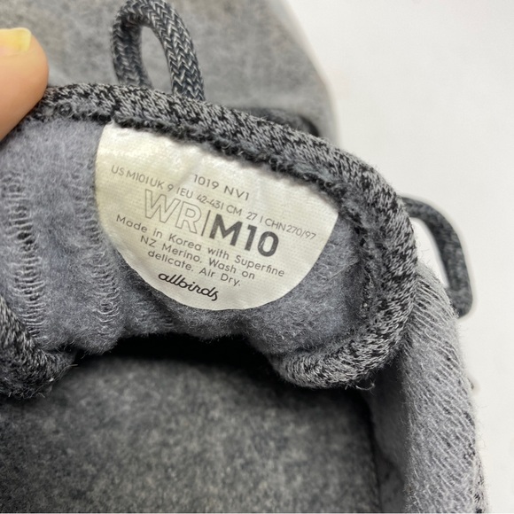 Allbirds men’s 10 wool runners light gray athletic sneakers washable - Picture 7 of 8
